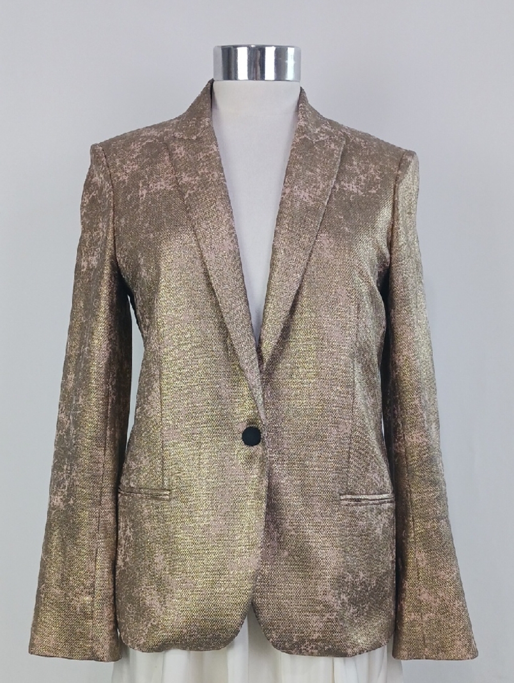 ZADIG AND VOLTAIRE METALLIC GOKD SNAKE BLAZER JACKET.